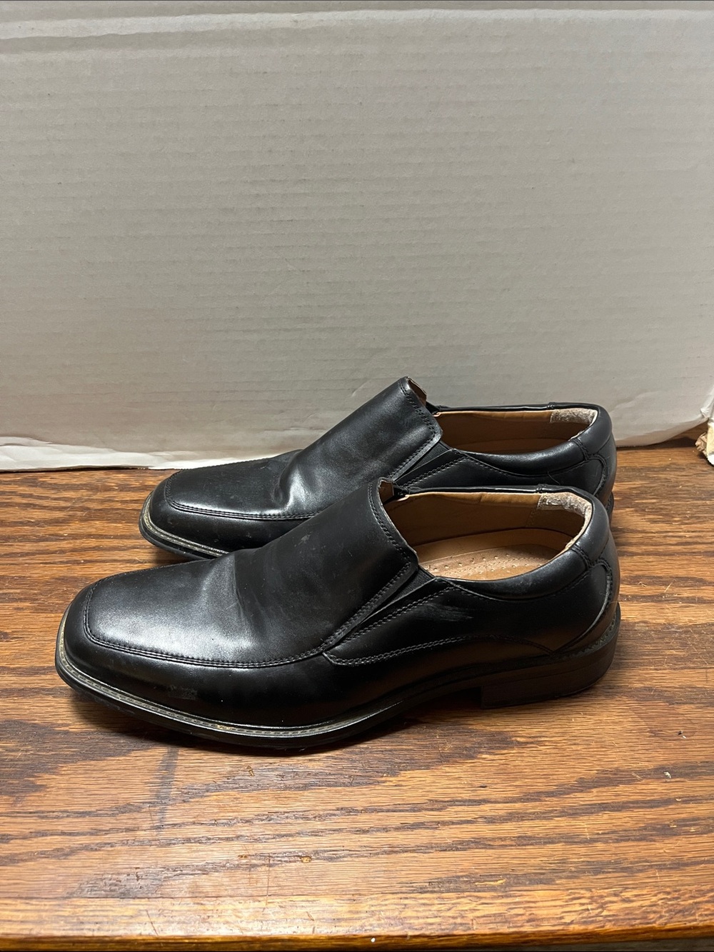 George Black Slip-On Leather Loafers